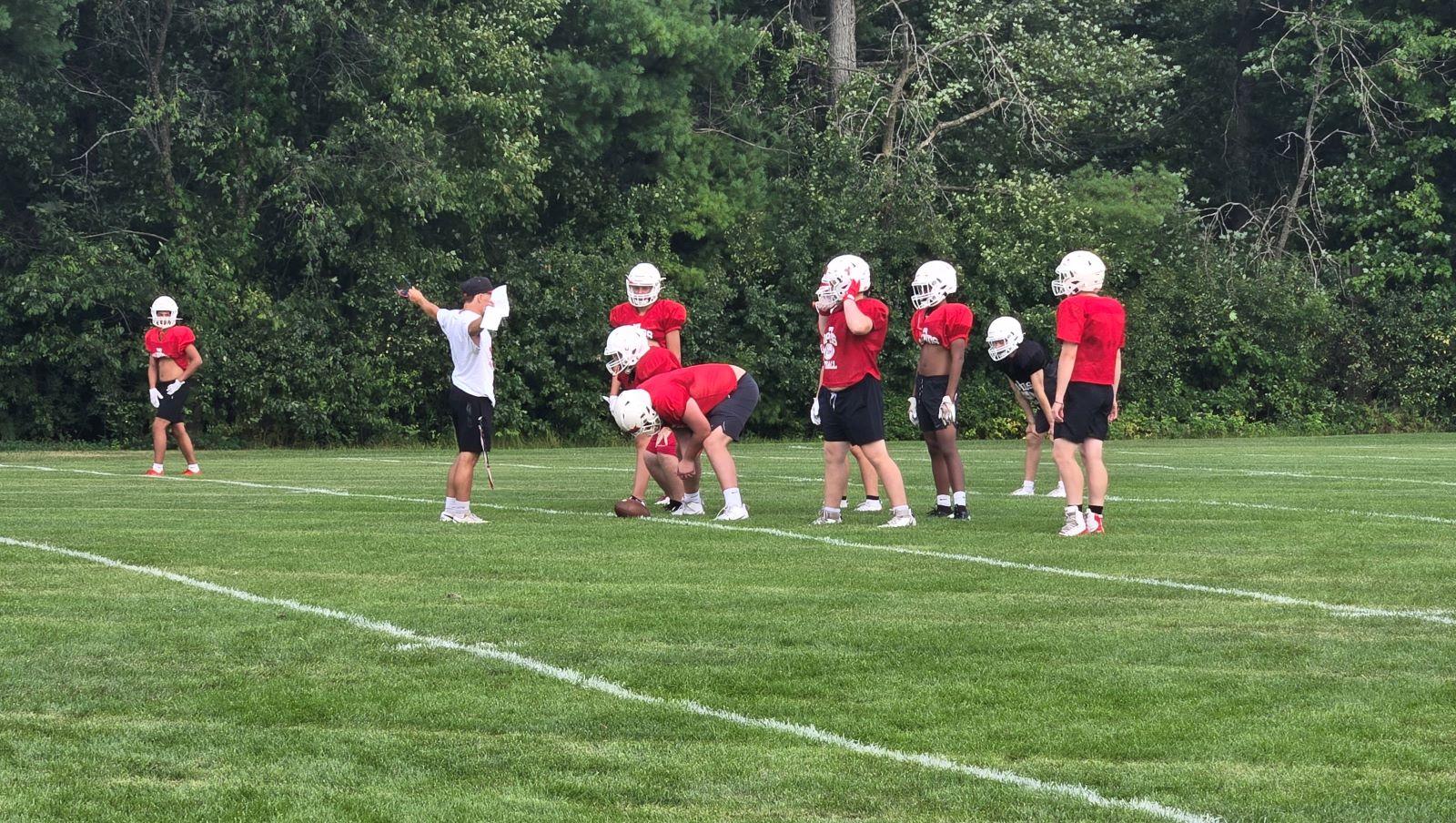 Rafters conclude. Football has scrimmages. Packers prep for road game.