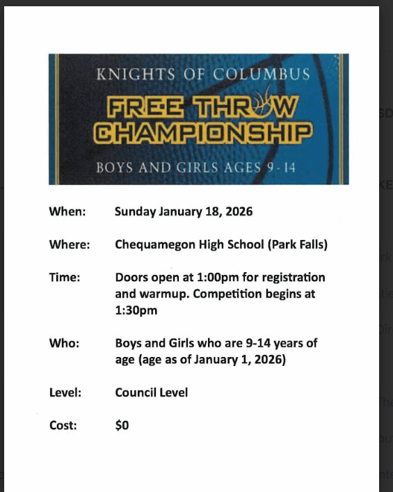 Knights of Columbus Free Throw Contest