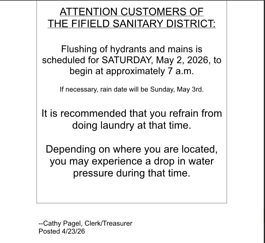 Fifield Hydrant Flushing